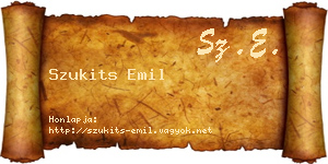 Szukits Emil névjegykártya